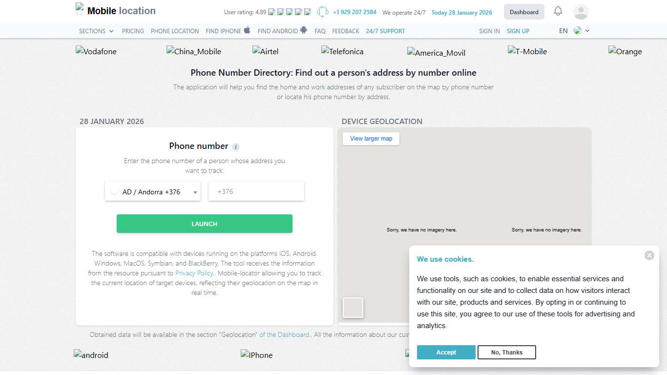 Geolocate someone else and find out the target address by phone number Mobile Locator